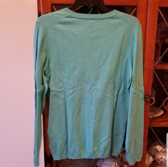 NWOT- Tommy Hilfiger Light Blue V-Neck Ivy Sweater - Picture 4 of 4